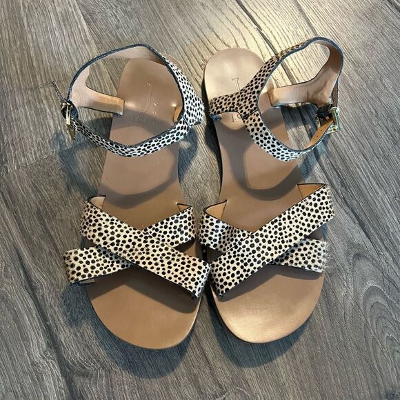 J Crew Calf Hair Sandals size 7 - Picture 1 of 5